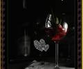 Романтический вечер дома с бокалом вина и свечами, анимированная картинка про вечер