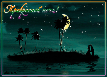 gif картинка Прекрасной ночи онлайн, анимированная анимационная картинка про ночь 